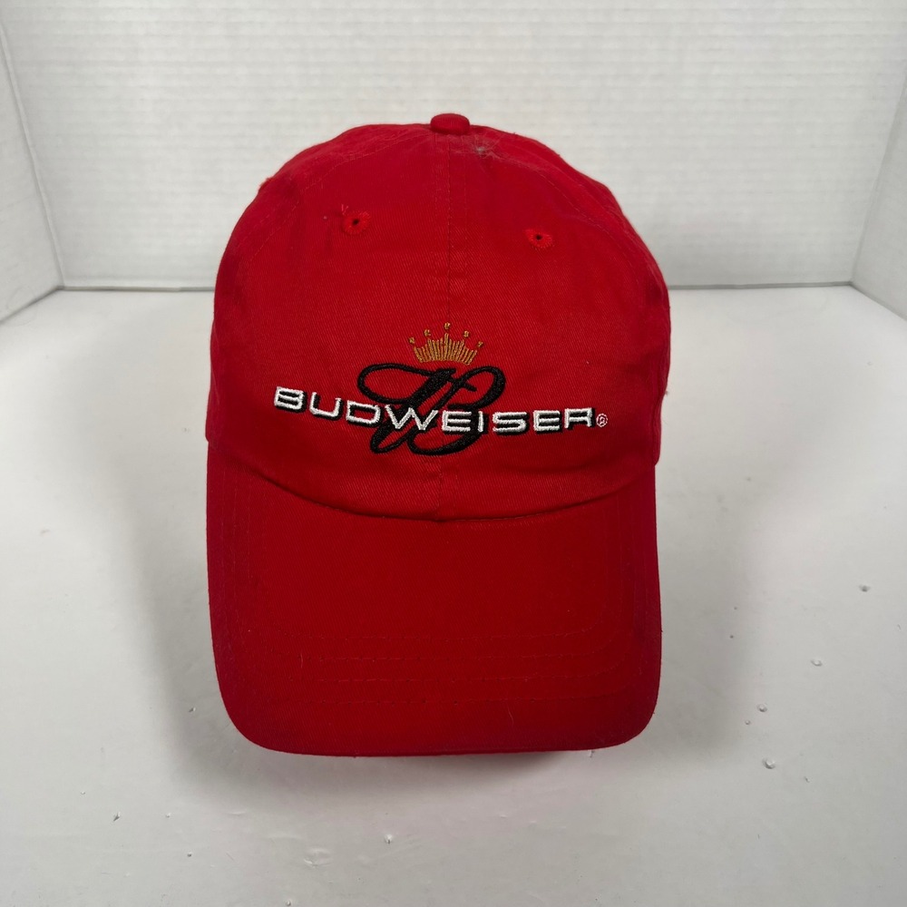 Budweiser Red Baseball‎ Cap Hat Embroidered Logo Adjustable Buckle 2004